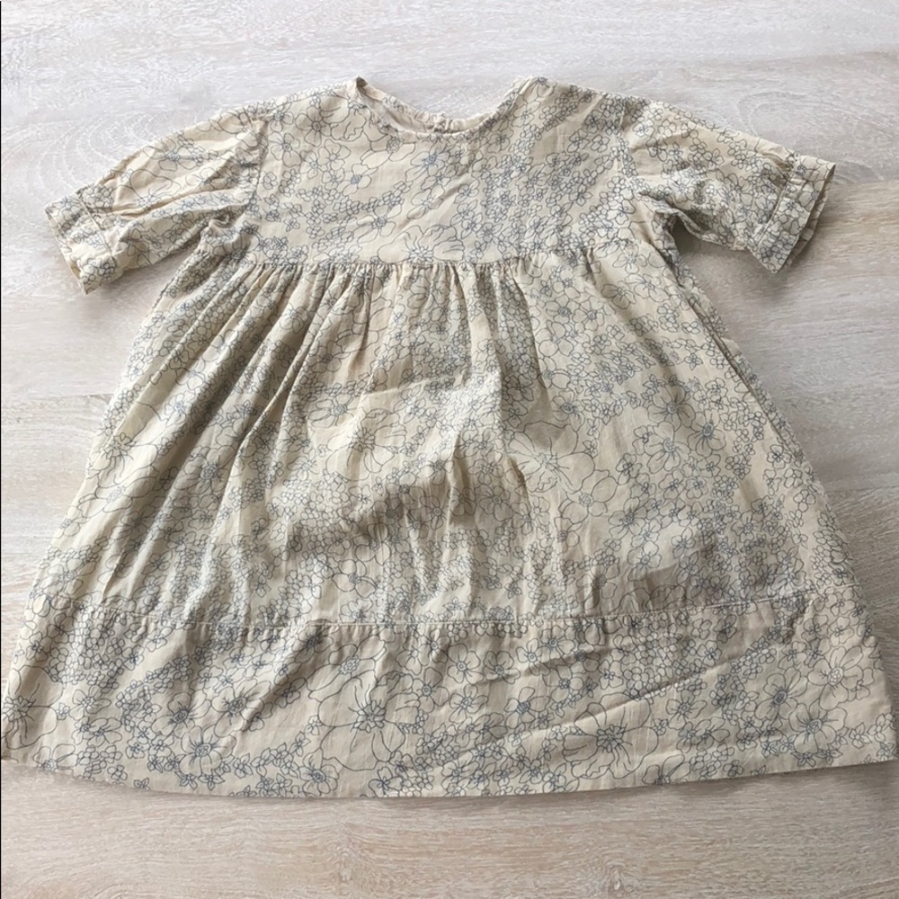 Blue Pony Vintage Cream and Blue floral dress
